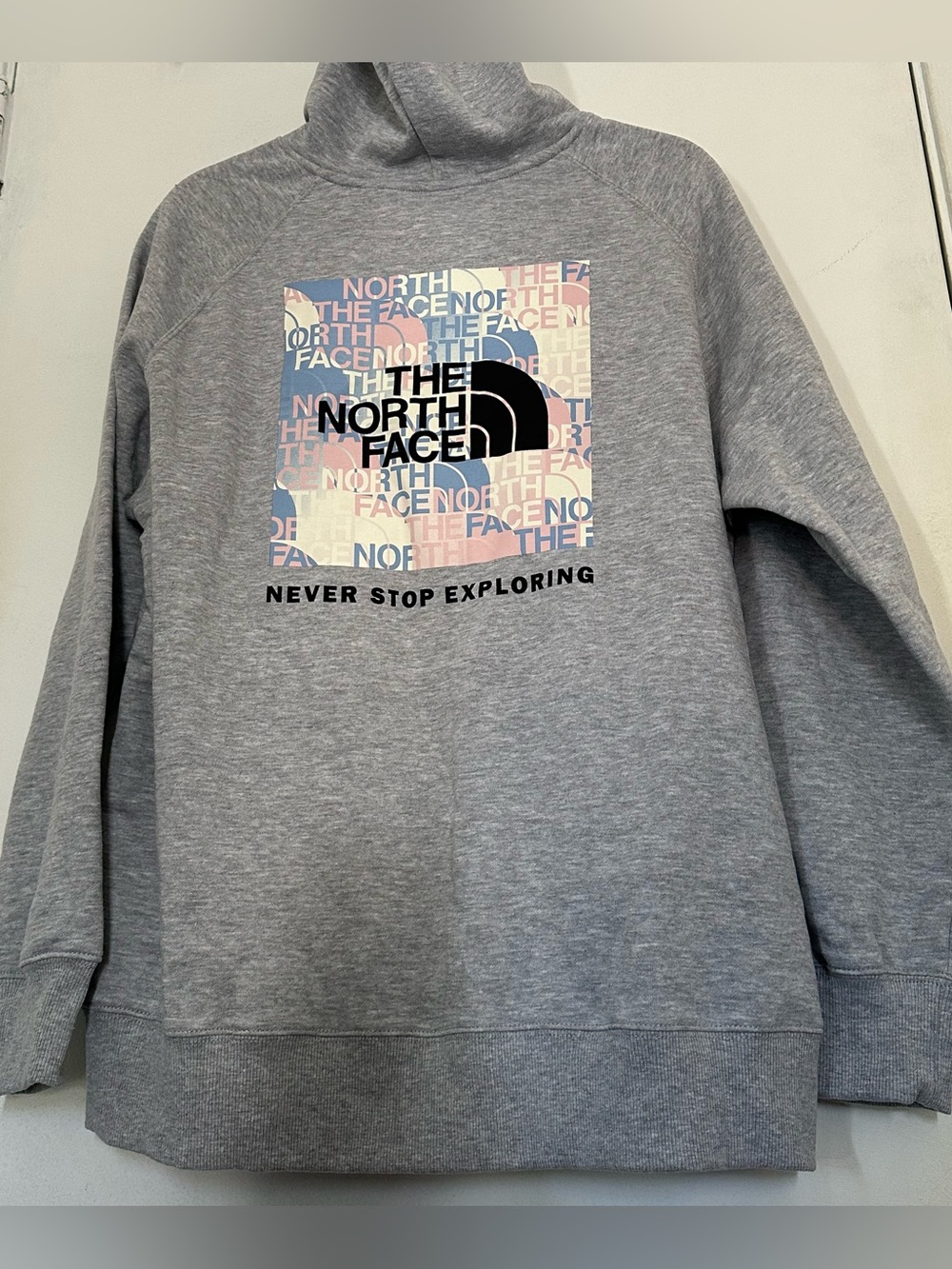 The North Face Gray Hoodie with Logo Graphic